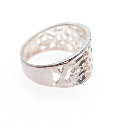 HAN 925 Sterling Silver Vintage Modernist Ring Size 7.25
