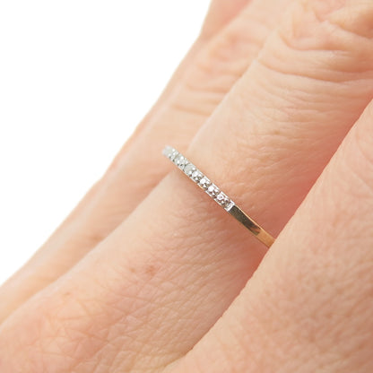 DBJ DEE BERKLE 925 Sterling Gold Plated Real Diamond Stackable Ring Size 9.25