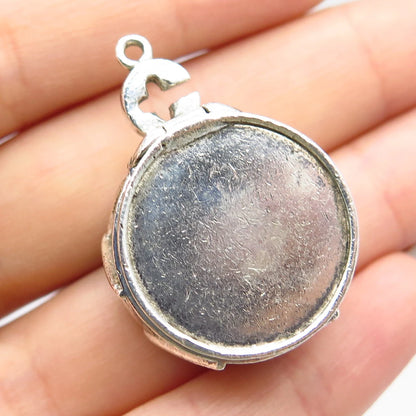 925 Sterling Silver Vintage Drum Musical instrument Locket Pendant