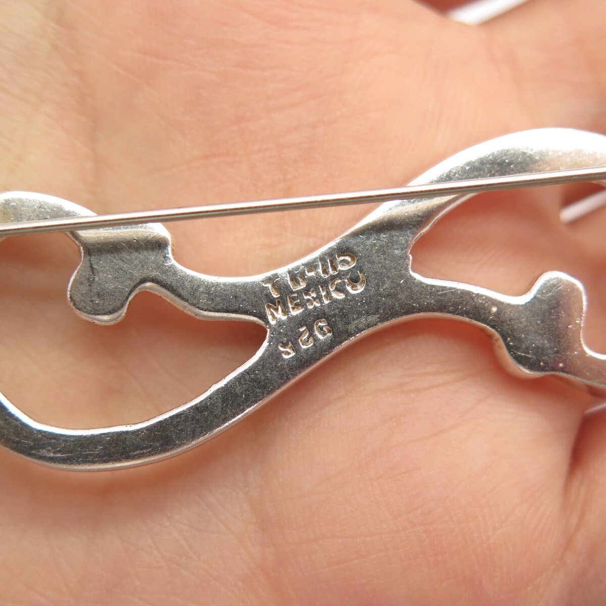 925 Sterling Silver Vintage Mexico Modernist Pin Brooch