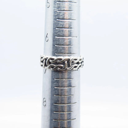 925 Sterling Silver Vintage Peter Stone Celtic Band Ring Size 7
