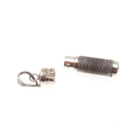 925 Sterling Silver Vintage Prayer Box Oxidized Charm Pendant