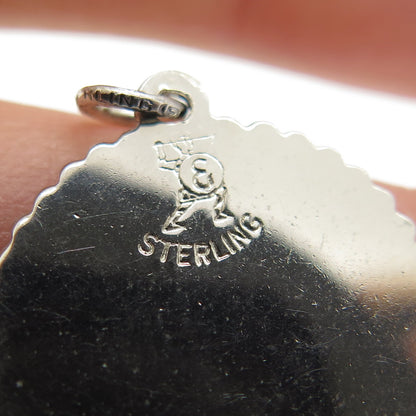 ELCO 925 Sterling Silver Vintage "Confirmation" Cross Religious Round Pendant