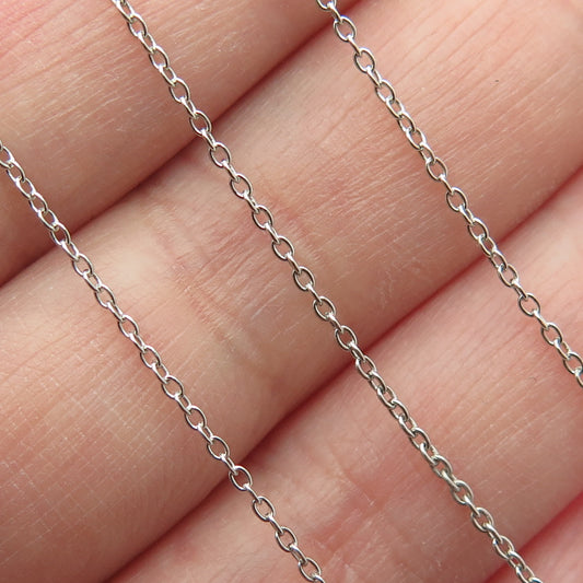 925 Sterling Silver Cable Chain Necklace 18"