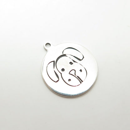 925 Sterling Silver USA Two In Town Dog Charm Pendant