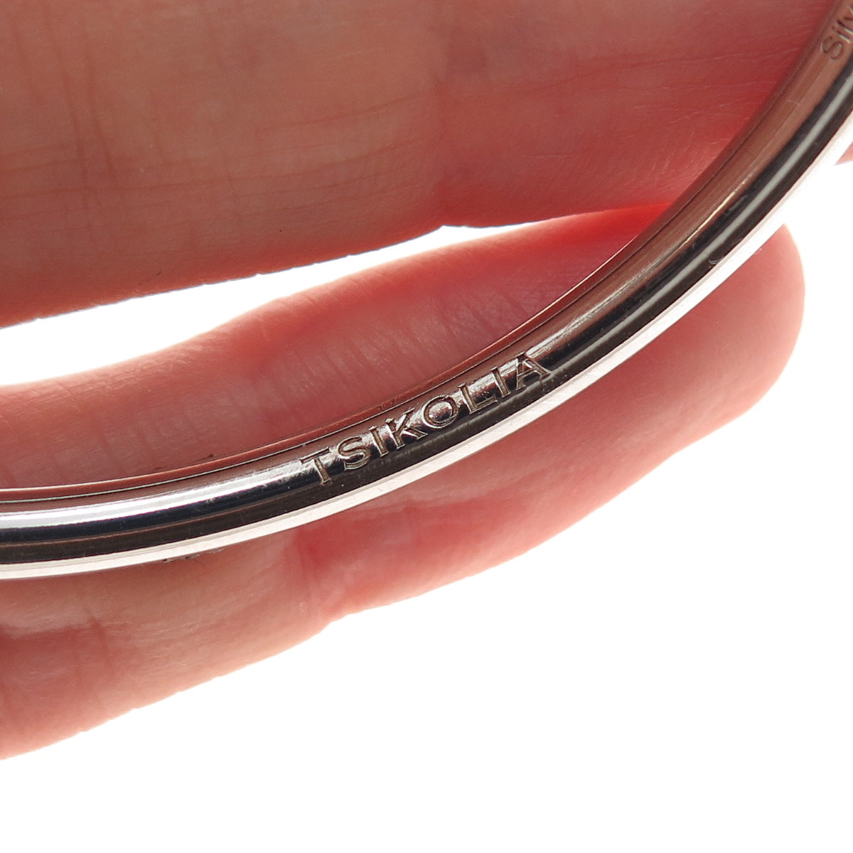 TSIKOLIA Sterling Silver Blue & Purple C Z Vase Adjustable Bangle Bracelet 6.5"