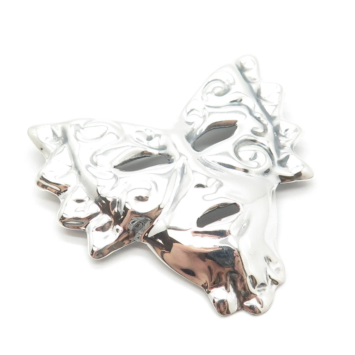 925 Sterling Silver Vintage Mexico Mask Pin Brooch