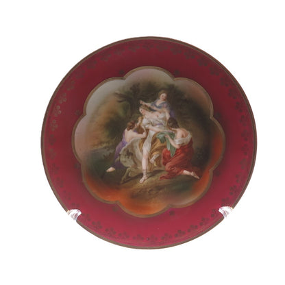 Antique "The Abduction of Europe by Zeus" Hand Painted Porcelain Cabinet Plate
