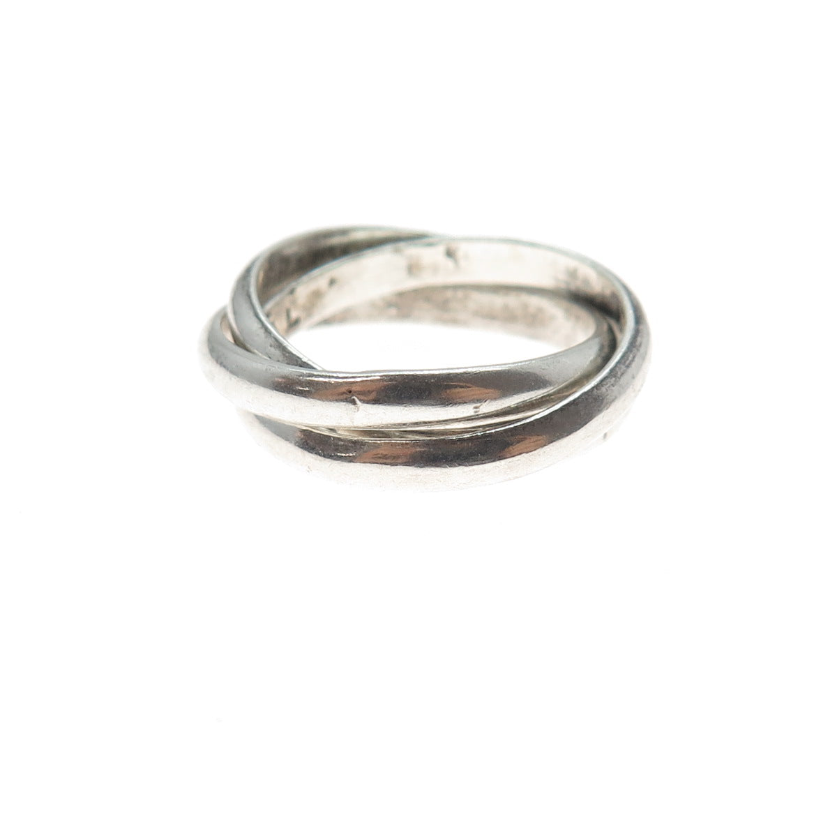 925 Sterling Silver Vintage Mexico Interlocked Trinity Band Ring Size 6.5