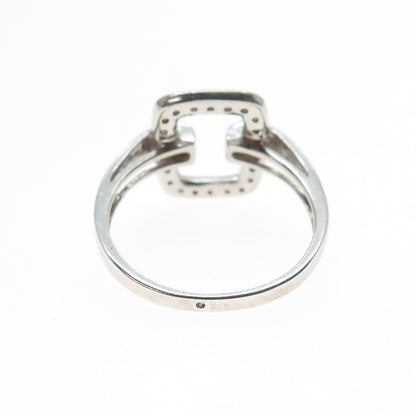 SAI 925 Sterling Silver Round-Cut C Z Letter O Interlocked Ring Size 7