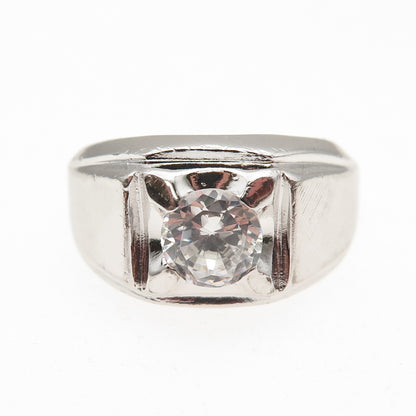 Vargas & Lind 925 Sterling Silver Vintage Round-Cut C Z Ring Size 9