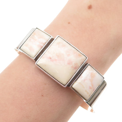 Jay King Desert Rose Sterling Vintage Angel Skin Jasper Adjustable Bracelet 7"