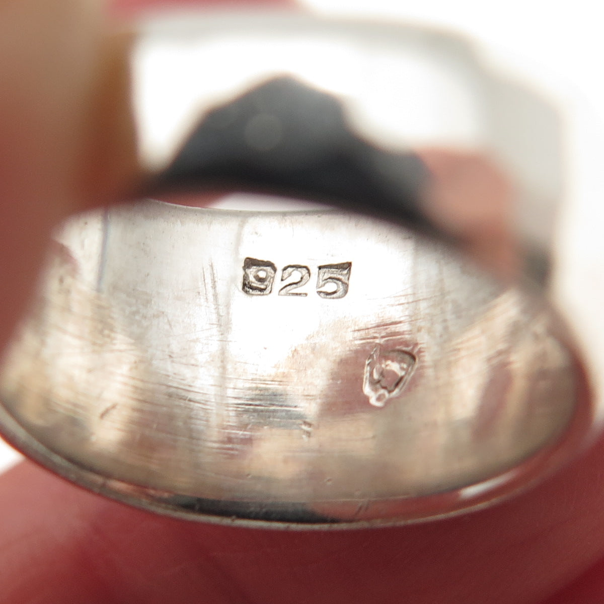 925 Sterling Silver Vintage Mexico Modernist Hammered Ring Size 5.75