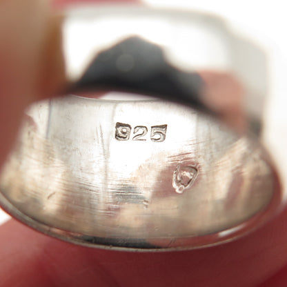925 Sterling Silver Vintage Mexico Modernist Hammered Ring Size 5.75