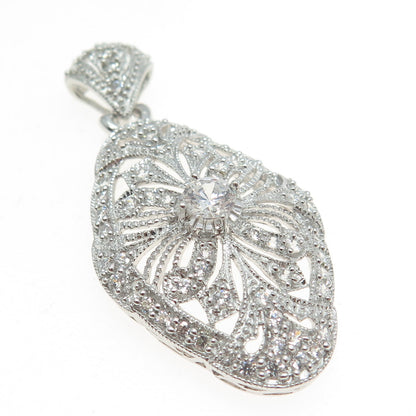 MEDA 925 Sterling Silver Round-Cut C Z Bohemian Pendant