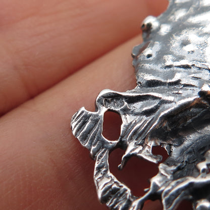 925 Sterling Silver Vintage Eagle Bird Oxidized Charm Pendant