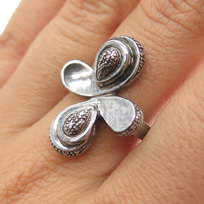 925 Sterling Silver Vintage MRB Butterfly Oxidized Ring Size 9.5