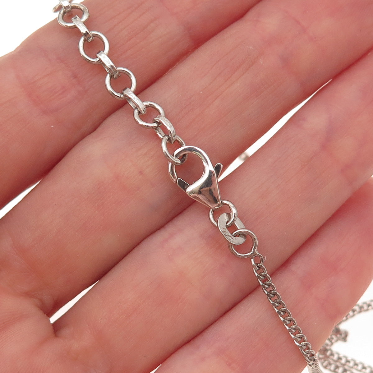 D'Joy 925 Sterling Silver Real Amethyst & Turquoise Cuban Chain Necklace 18-20"