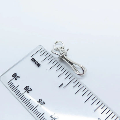 925 Sterling Silver Vintage Old Fashioned Hand Mixer Modernist Pendant