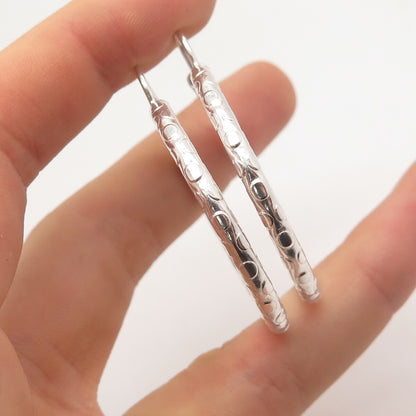 925 Sterling Silver Vintage Dots Hoop Earrings