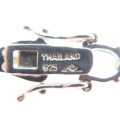 925 Sterling Silver Vintage Real Oval-Cut Blue Topaz & Peridot Bracelet 7.25"