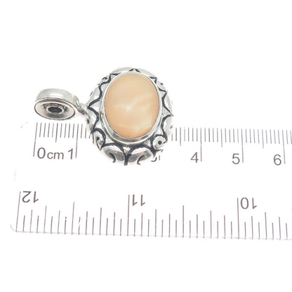ESPO JOSEPH ESPOSITO 925 Sterling Silver Vintage Real Cream MOP Tribal Pendant