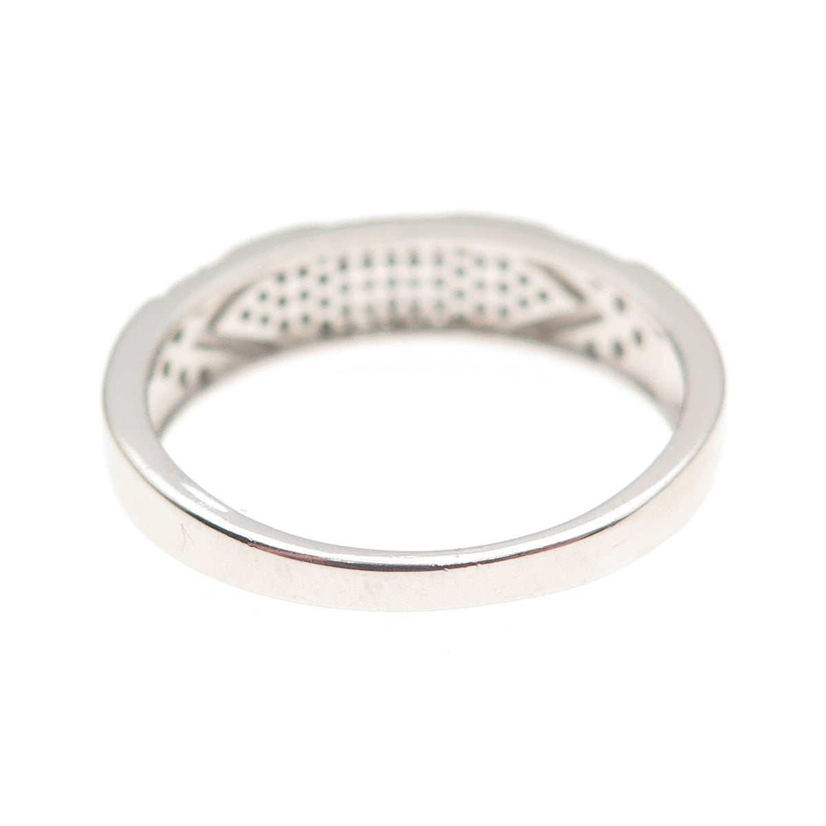 925 Sterling Silver Round-Cut C Z Band Ring Size 9.25