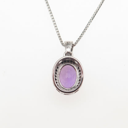 DEE BERKLE Sterling Silver Lab-Created Peacock Sapphire Box Chain Necklace 16"