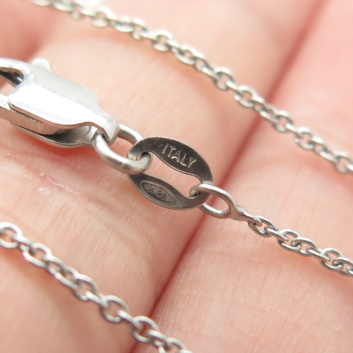 925 Sterling Silver Round-Cut C Z Graduated Drop Cable Chain Necklace 16"