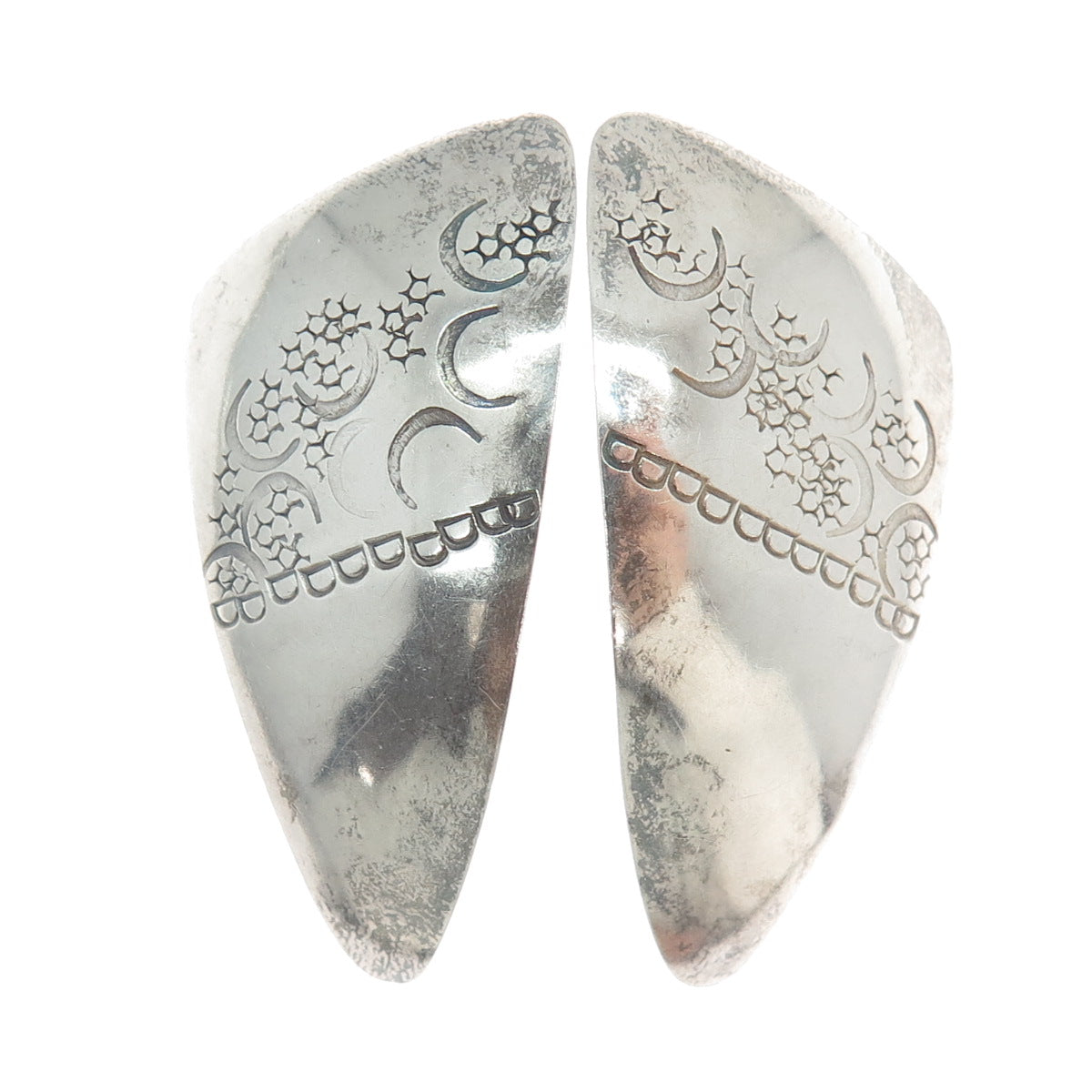 LINBERG 925 Sterling Silver Vintage 1985 Modernist Celestial Bodies Earrings