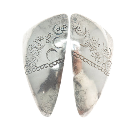 LINBERG 925 Sterling Silver Vintage 1985 Modernist Celestial Bodies Earrings