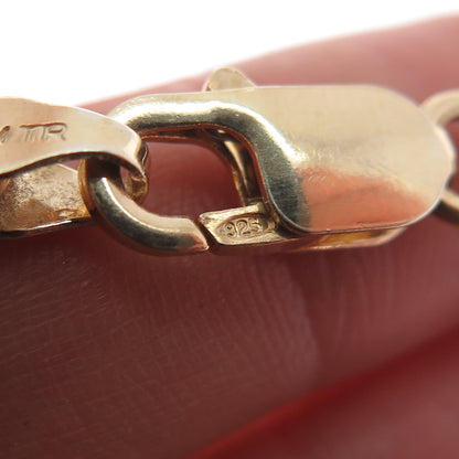 925 Sterling Silver Gold Plated Anchor Mariner Link Bracelet 8.75"