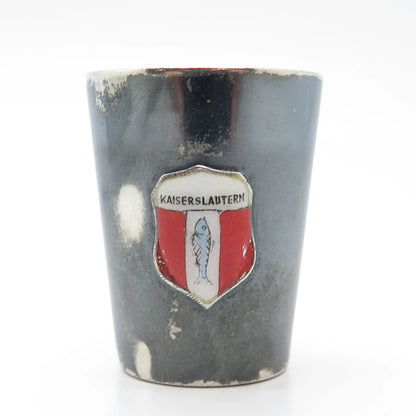 925 Sterling Silver Antique Enamel WWII "Kaiserslautern" Shot Glass