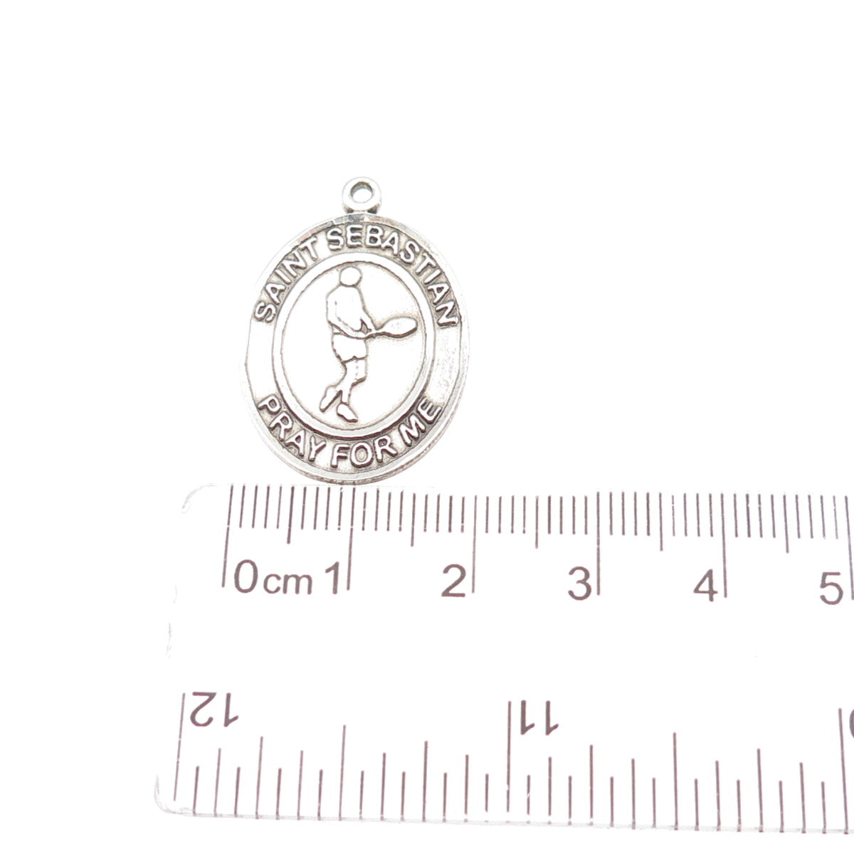 BLISS 925 Sterling Silver Vintage St. Sebastian Medal Oxidized Charm Pendant