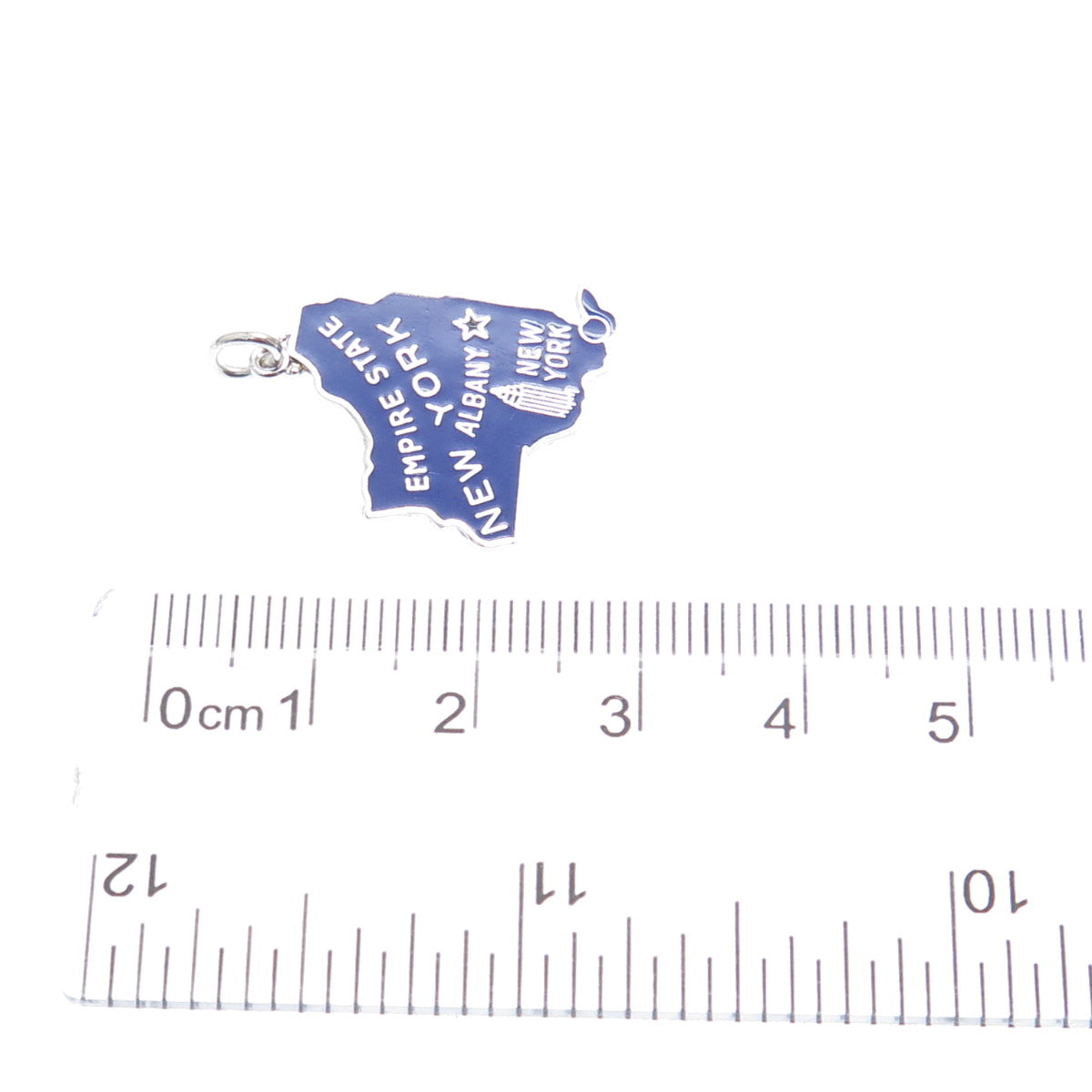 GRIFFITH & SONS CO 925 Sterling Silver Vintage Enamel New York Charm Pendant