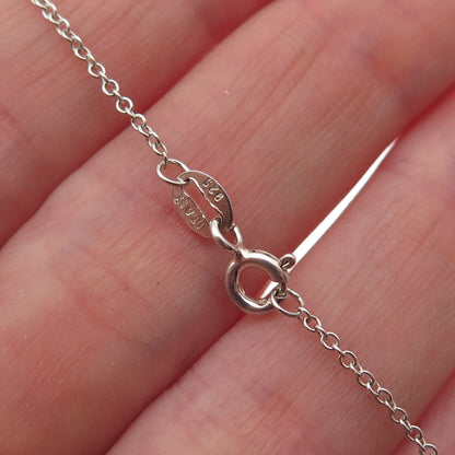 925 Sterling Silver Real Round-Cut Diamond Cable Chain Necklace 18"