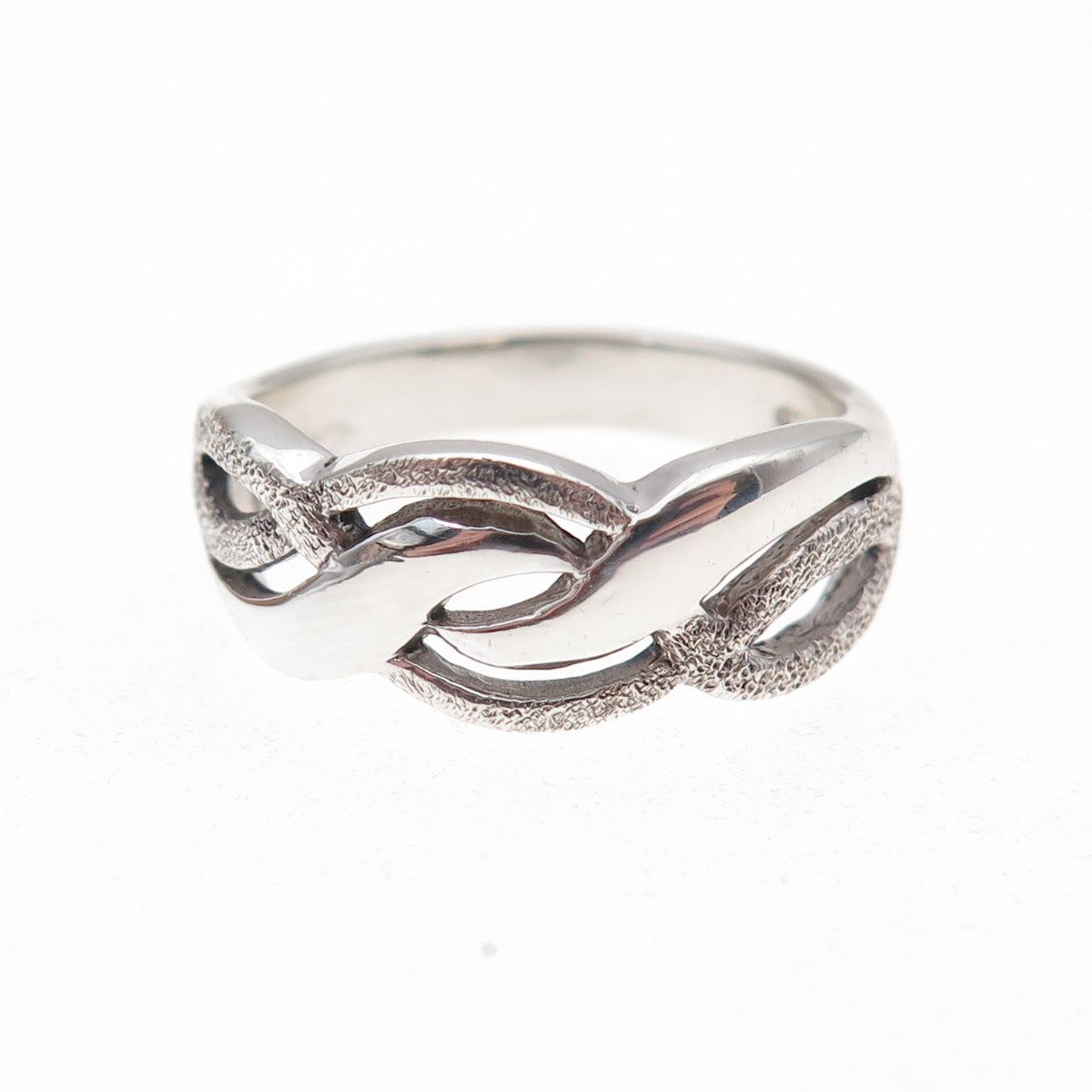 925 Sterling Silver Woven Ring Size 8
