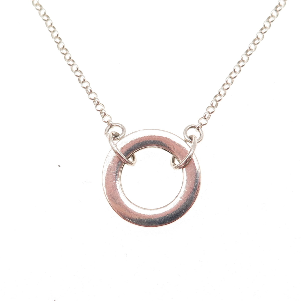 Talisa Sterling Silver Vintage Milania Mason Helena Circle Name Necklace 20-22"