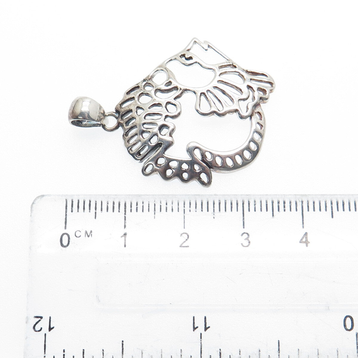 925 Sterling Silver Vintage Fish Charm Pendant