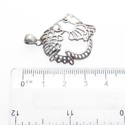 925 Sterling Silver Vintage Fish Charm Pendant