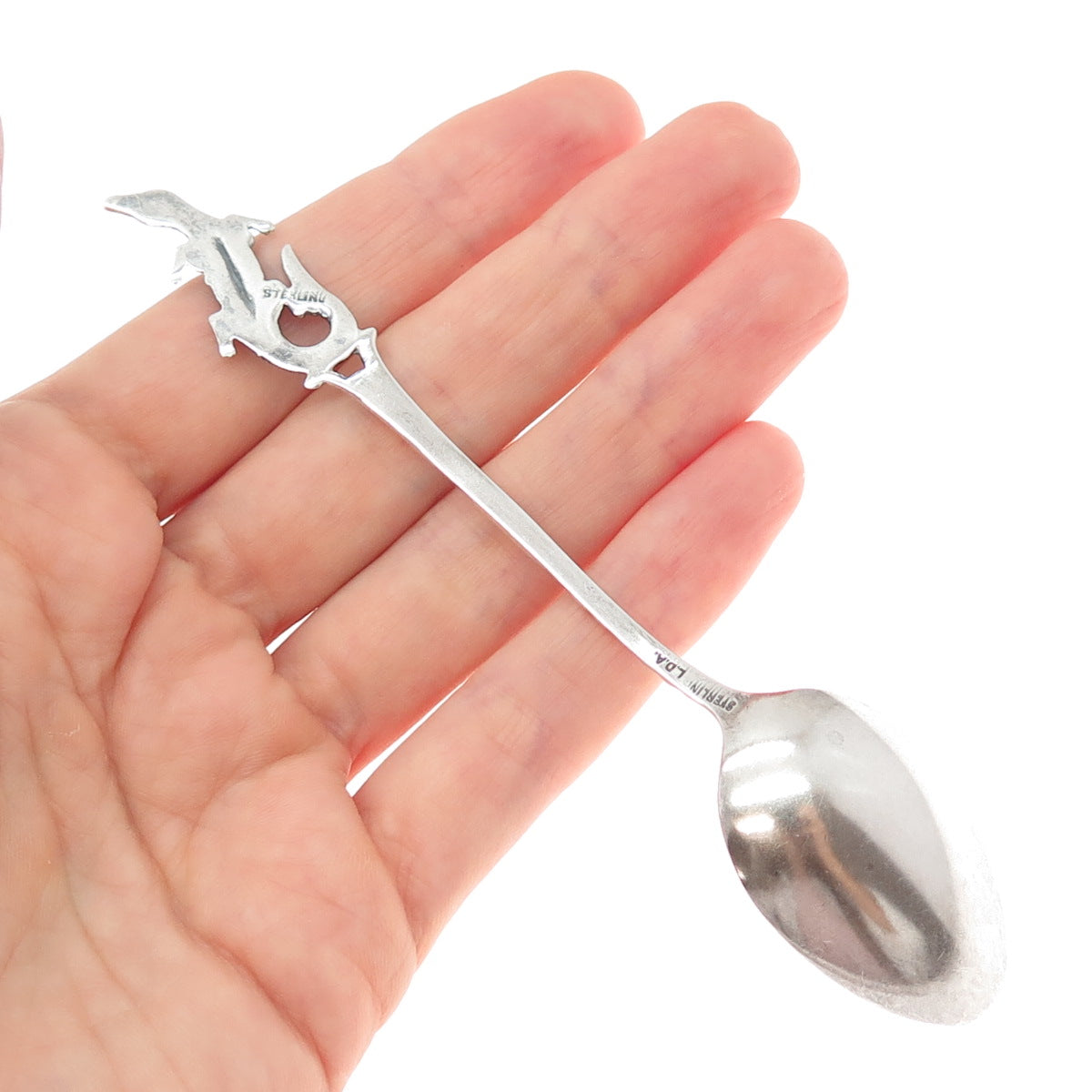 LOUIS DAVID ANDERSON Sterling Silver Antique Art Deco Dania Lizard Coffee Spoon