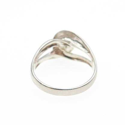 925 Sterling Silver Vintage Modernist Interlocked Ring Size 9.25