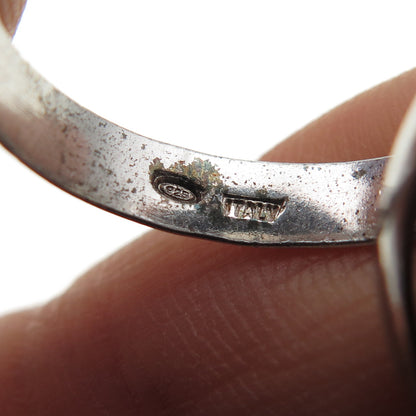 925 Sterling Silver Vintage Italy Interlocked Trinity Band Ring Size 4.75