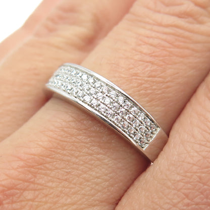925 Sterling Silver Pave C Z Ring Size 9.75
