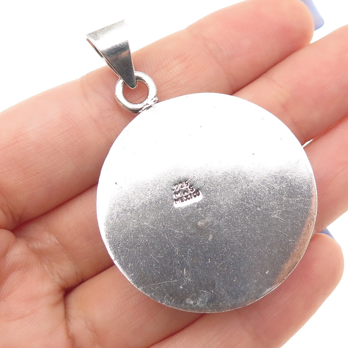 MWS Mark Washerman Samara 925 Sterling Vintage Mexico Flower Oxidized Pendant