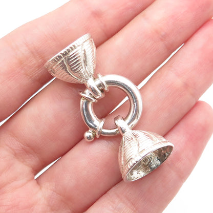 925 Sterling Silver Vintage Bracelet / Necklace Two Ends Spring Ring Lock Clasp