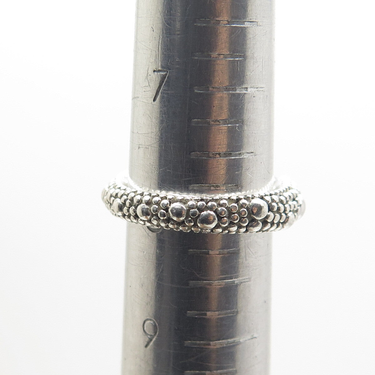MICHAEL DAWKINS 925 Sterling Silver Granulated Oxidized Ring Size 8