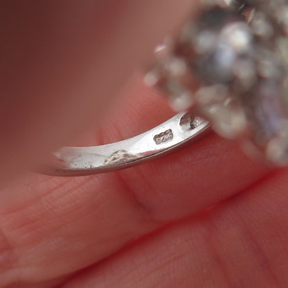 Chuck Clemency 925 Sterling Silver Real Oval-Cut Iolite Cluster Ring Size 8.25