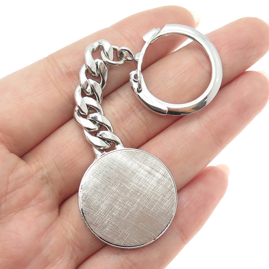 ANSON 925 Sterling Silver Vintage Curb Chain Tag Key Ring