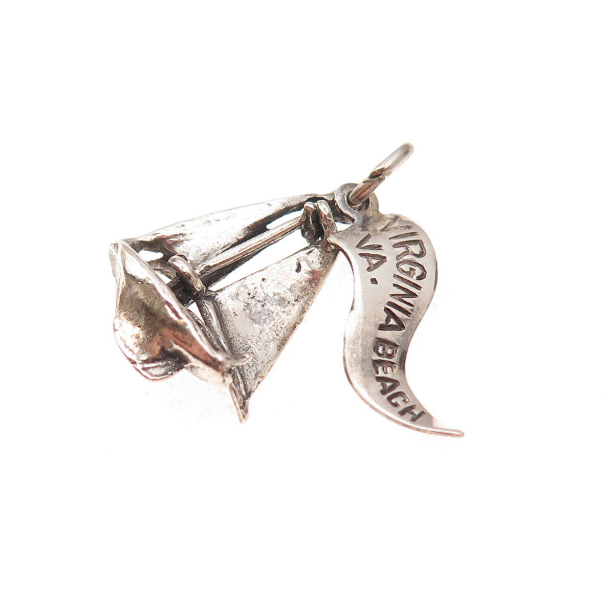 Pacific Jewelry Sterling Silver Vintage Sailboat Virginia Beach Charm Pendant
